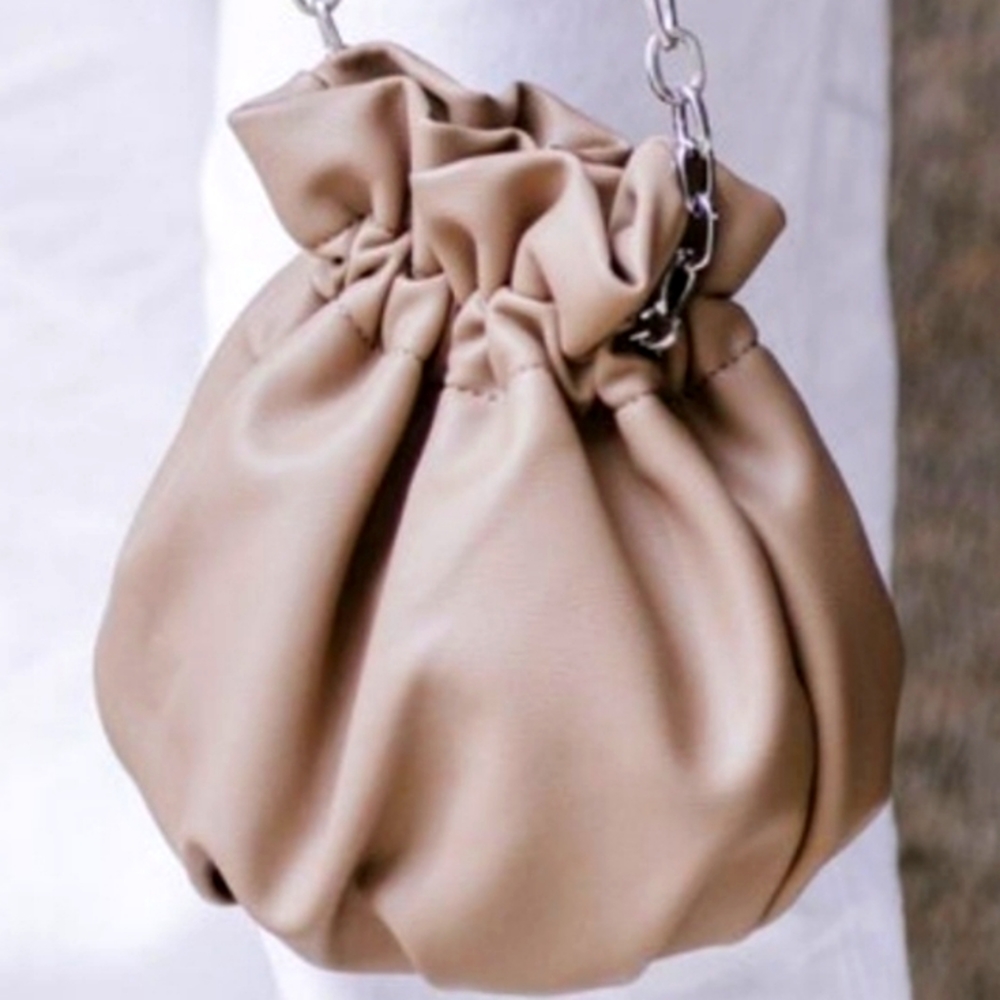 EUC_Small Taupe Singed Handbag/CrossBody